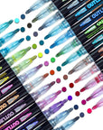 Shimmer Markers Outline Double Line: 24 Colors Glitter Metallic Pen Set Super Squiggles Sparkle Cool Fun Self Sparkly Kid Age 4 8 10 12 Girl Gift Doodle Supplies Art Craft Girl Stocking Stuffer