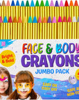 42PCS Face and Body Paint Crayons, Face Painting Kit Safe and Non-Toxic Ultimate Party Pack Including 14 Metallic Colors for Birthday Makeup Party Supplies, Festivals, Gifts for Kids Girls Boys