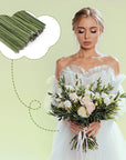 100 Pack Floral Wire 18 Gauge Crafts Wire Florist Wire Stems Diameter 0.05In Green Flower Wire for Flower Arrangement Supplies Crafts Bouquet Stem Wreath Making (14 Inch)