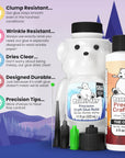 Precision Craft Glue -The Bundle - 4Fl Oz and 11Fl Oz Refill Bear - Tip Kit Included - Wrinkle Resistant - Flexible and Crack Resistant - Strong Hold Adhesive - Made in USA