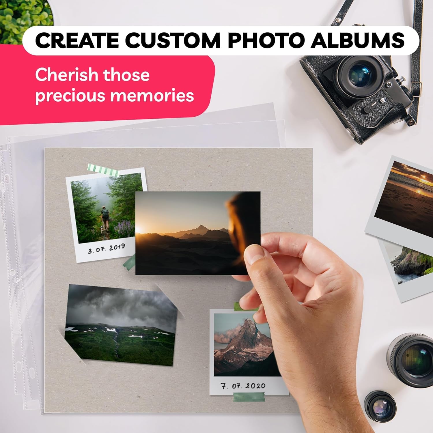 Photo Album Pages for 3 Ring Binder - Scrapbook Pages - 12X12 Scrapbook Page Protectors (For 12 X 12" Paper and Vinyl, 25 Sheets) - Scrapbook Sleeves - Scrapbook 12X12 Refill Pages