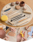 Pottery Tool Kit, 17Pcs Polymer Clay Tools, Modeling Clay Sculpting Tools Kit, Ceramics Tools, Trimming, Embossing Pattern, Smooth Wooden Handles