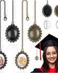 4 Pcs Graduation Cap Photo Charm Personalized Graduation Cap Decorations Memorial DIY Tassel Present for Grad Cap Class of 2024 Gown Ceremony