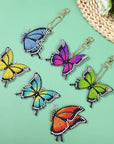 20 PCS Butterfly Diamond Painting Keychains Kit Double Sided Diamond Art Key Rings Hanging 5D Diamond Ornaments Butterfly Full Drill Diamonds Pendants for Spring Summer Beginners Adults DIY Crafts