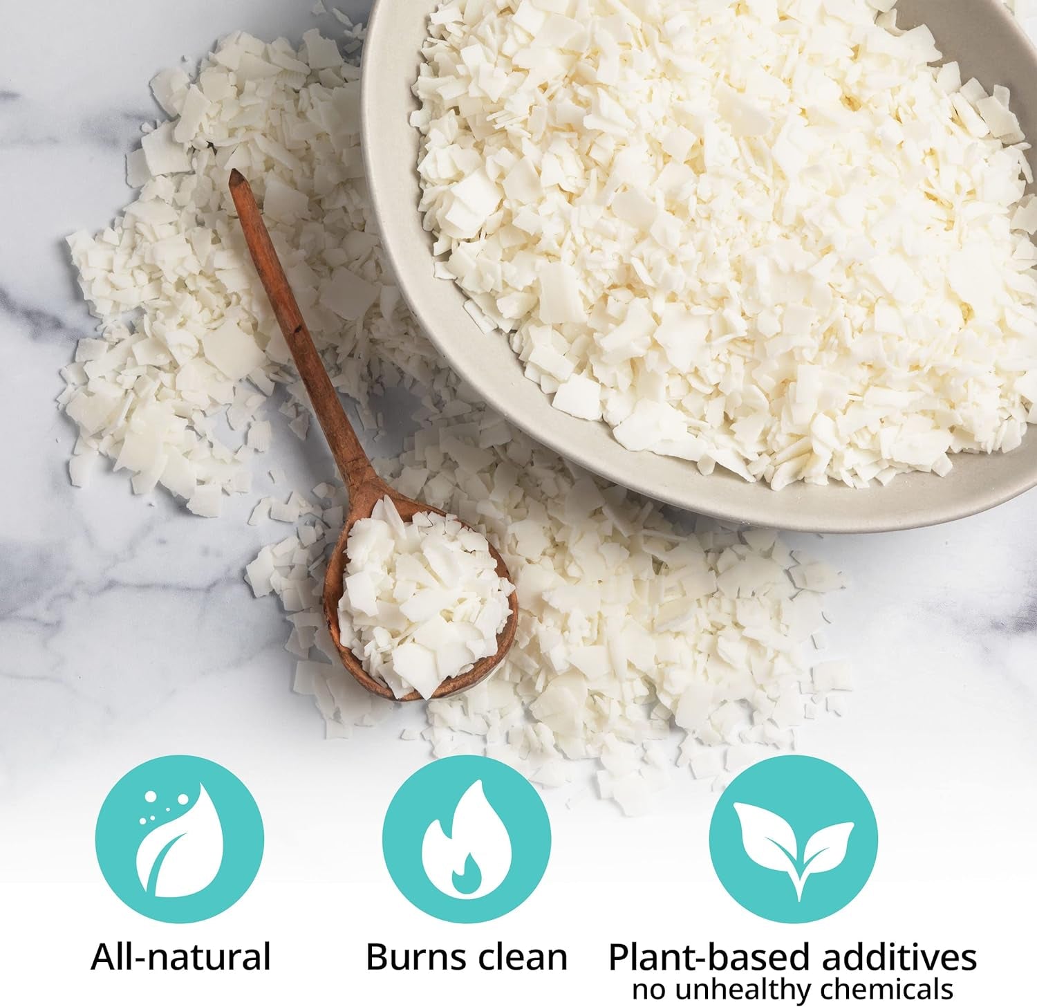 Natural Soy Wax for Candle Making - 2 Lbs Natural Soy Wax - 10 6-Inch Pre-Waxed Candle Wicks, 2 Metal Centering Devices, 2 Lbs Soy Wax Flakes - Candle Wax & Candle Making Wax Supplies