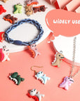 100 Pieces Dinosaur Charms for Jewelry Making, Cute Resin Dinosaur Pendants Charms for Girls Kids Earring Bracelet Necklace DIY Crafting, 10 Colors (Lovely Style)