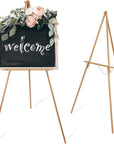 Wooden Easel Stand for Wedding Sign Poster Picture 63'' Beech Wood Display Easel for Floor Adjustable Painting Easel for Canvas