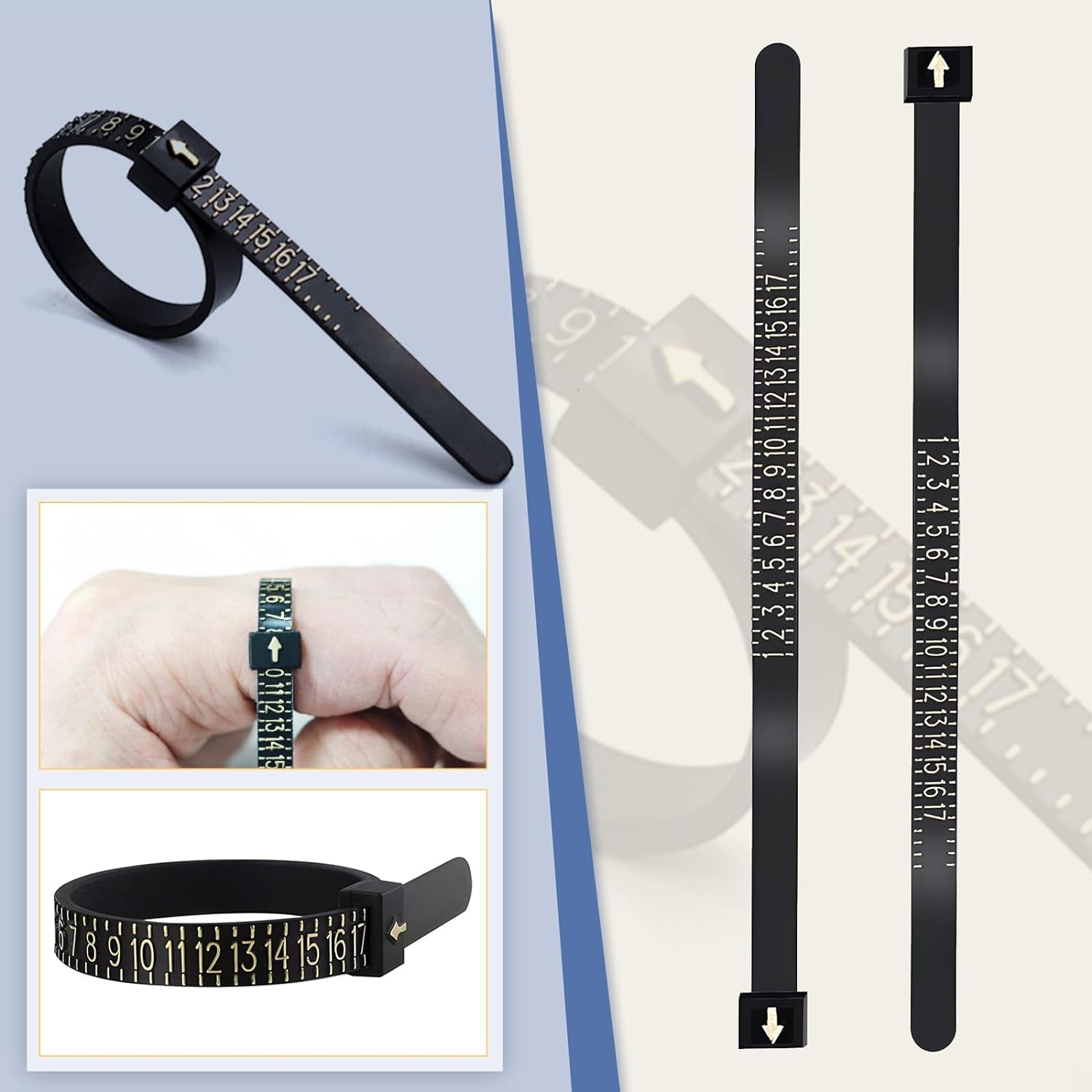 Ring Sizer Mandrel Ring Making Tool Ring Shaper Tool Fix Bent Rings Metal Size Measuring Repair Kit with Jewelry Mallet