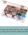 Floss Finder Box: Clear Sewing Organizer with 6 Compartments, 12 Dividers, Durable - Perfect for Embroidery Floss and Small Sewing Supplies Storage