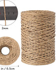 Paper String, 328 Feet 2Mm Craft Raffia Ribbon for Gift Wrapping, Natural Raffia Yarn for Crocheting, Crafting, Packing