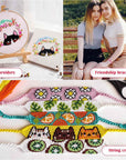 488Pcs String Bracelet Making Kit, Friendship Bracelet String Kit with 50 Skeins Embroidery Floss Cross Stitch Thread, 400Pcs Friendship Bracelet Beads, 37Pcs Embroidery Tools