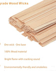 200 Pcs Thickned Wooden Candle Wicks. 5.1 X 0.5 X 0.06 Inch Upgrade Crackling Wooden Wicks, Long Lasting Smokeless Wood Wicks with Iron Standers, Wick Stickers, and Warning Labels- 50 Sets