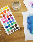 36 Color Watercolor Pan Set with Natural Hair Brush Necessities - Watercolor Set for Students, Teachers, Artists - 1 Pack