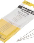 English Beading Needles, Size 12, 4 Needles per Card, Made in England, Use for Loom Weaving Beadwork, Off-Loom Stitching and Jewelry Making with Seed Beads