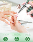 Airbrush Kit with Compressor, Rechargeable Portable Cordless Air Brush Set, Handheld Airbrush Gun Set for Nail Art, Makeup, Painting, Cake Decor