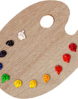 11.8" X 19.8" Extra Large Wooden Oval-Shaped Artist Painting Palette with Thumb Hole - Wood Paint Color Mixing Tray - Easy Clean, Mix Acrylic, Oil, Watercolor