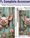 Pig Diamond Art Painting Kits for Adults-Round Full Drill Diamond Dots Paintings for Beginners, 5D Paint with Diamonds Pictures Gem Art Painting Kits DIY Adult Crafts Diamond Art Project Kits
