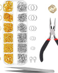 1200Pcs Open Jump Rings and Lobster Clasps with Jump Ring Pliers, Perfect Jewelry Findings Kit for Jewelry Making Supplies and Necklace Repair