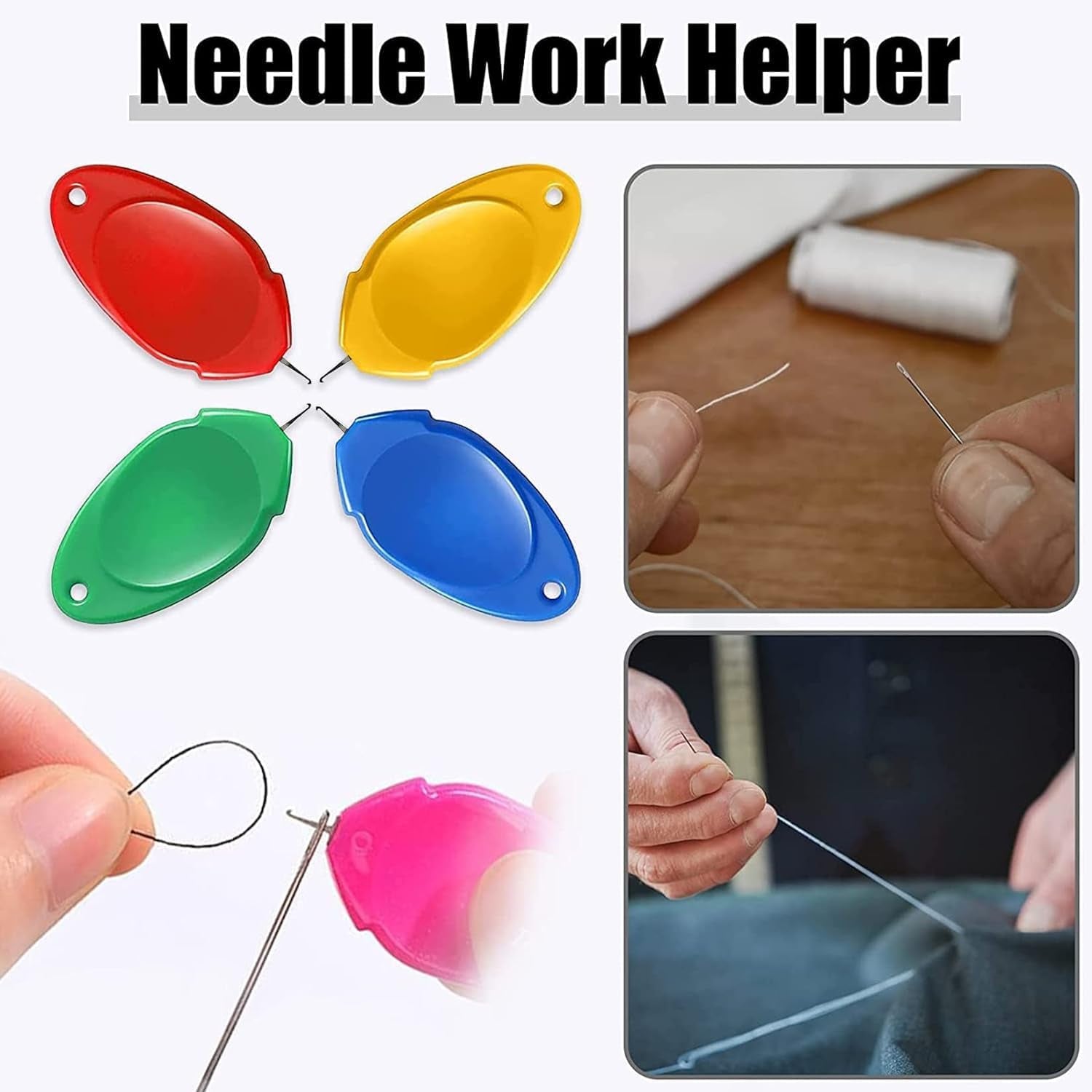 Needle Threader for Hand Sewing 12 Pcs Plastic Wire Hook Simple Threader for Needles Small Eye Needle Threader for Sewing Machine Needle Threader Tool for Sewing Crafting