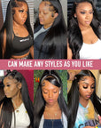 40 Inch Bone Straight Human Hair 200 Density 13x6 Hd Lace Frontal Wig Brazilian Lace Front Human Hair Wigs For Women PrePlucked