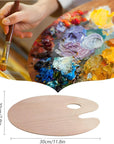 Palette Wooden Paint Palette, 2PCS Painting Palette Paint Tray Palettes for Acrylic Watercolor Oil Paint DIY Art Craft Painting