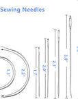 Upholstery Repair Kit, Upholstery Thread 3 Rolls Black (150 Yard) and 3 Rolls Beige (150 Yard) Includes a Heavy Duty Assorted Hand Sewing Needles Kit