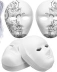 36 Pieces Paper Mache Masks White DIY Craft Paintable Mask Cosplay Mask Halloween Party Decor for Women Men, 2 Sizes