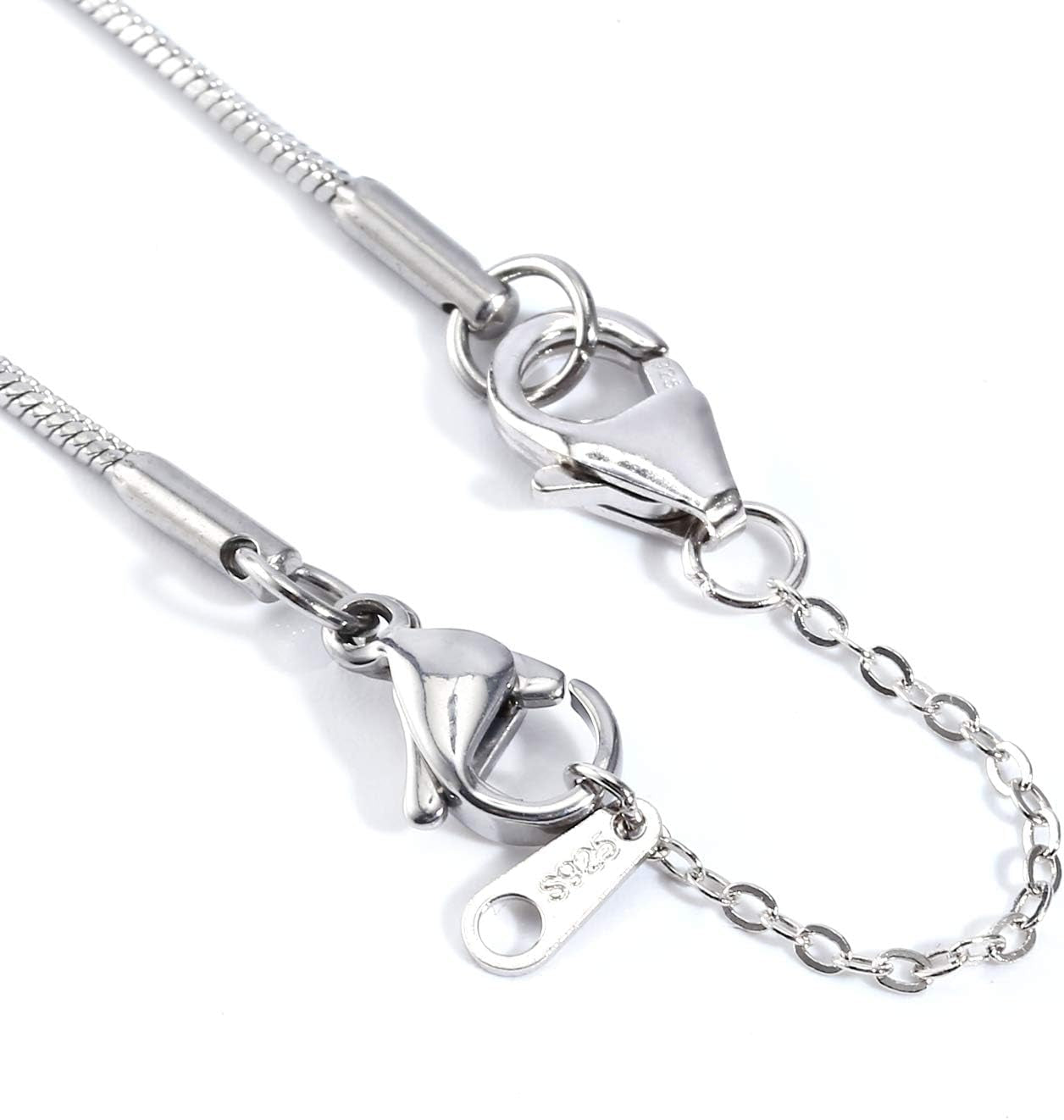 Necklace Extender White Gold Chain Extender 925 Sterling Silver Necklace Bracelet Anklet Extenders Chain Extension for Jewelry Making (1 2 3 Inch)