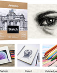 Sketch Book 9 X 12 Inch, 100 Sheets 90Gsm, Spiral Sketchbook, Hardcover Sketchbook, Acid Free Sketch Paper, Sketch Pad, Sketchbook for Drawing