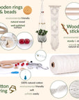 Macrame Kits for Adults Beginners with 126 Macrame Supplies and 7 Projects E-Book: DIY Macrame Kit with 165 Yards Macrame Cord and Craft Supplies & Materials to Start Macrame!