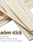 100Pcs 15.7X0.35 Inch Strong Natural Bamboo Sticks, Wooden Craft Sticks, Extra Long Sticks, Wood Strips for Craft Projects