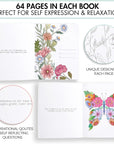 Beautiful Adult Coloring Book Set of 2 for Relaxation - Gratitude and Mindfulness Books with Inspirational Quotes Making It a Great Gift - Perfect Stress-Relieving Books Fun to Color for Women