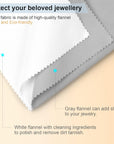 2 PCS Jewelry Cleaning and Polishing Cloth, 100% Pure Cotton Silver Polishing Cloth for Sterling Silver & Gold & Platinum Jewelry and Large Silverware, Reusable Soft Jewelry Cleaning Cloth