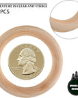 10 Pcs Macrame Wooden Rings, 60Mm/2.4Inch Natural Unfinished Solid Wood Hoops for DIY Craft Pendant Connectors Jewelry Making