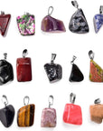 50 Pieces Mixed Stone Beads Crystal Stone Pendants Quartz Charms with Storage Bag for Jewelry Making
