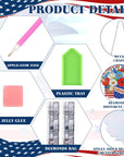 3 Pcs 4Th of July Patriotic Door Decorations DIY Independence Day Diamond Painting Hanging Sign 4Th of July Door Hanger Set Diamond Art Welcome Sign for Home Wall Front Door Party Supplies