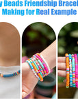 Clay Beads Bracelet Making Kit, 3800Pcs Polymer Flat Beads for Jewelry Making Heishi Beads for Friendship Bracelet Kit with Charm Kit for DIY Crafts Gifts for Girls Age 6-12
