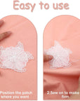 12 PCS Flower Applique White Lace Embroidered Flower Patches for Clothes 3D Floral Sew on Patches for Women'S Dress Jeans Sweater Hats Shoes Bags Clothes Repairing Decorating Wedding DIY Sewing Craft
