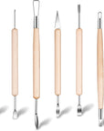 Clay Sculpting Tools, 6 Pcs Pottery Tools, Modeling Clay Tools, Wooden Handle Double-Sided Set for Carving, Shaping, Ceramics, Detailing