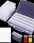 3Pcs 64 Grids Diamond Painting Storage Containers 5D Beads Organizer with Diamond Painting Accessories Stickers for Bead Storage Diamonds DIY Art Craft Storage