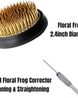 Japanese Ikebana Kit Floral Frog Flower Container with Kenzan Needle Straightening Tool (Large Tripod Bowl)