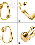 30 Pieces Clip-On Earring Converters Non-Pierced Earring Findings Dangle Earring Clips with Easy Open Loop and Silicone Earring Pads for Daily Accessory, 3 Colors (Style A)