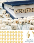43 Pieces Wood Burning Tip Set Including Letter Number Symbol Wood Burning Tip Wood Burning Alphabet Tips Alphabet Number Template for DIY Embossing and Carving Crafts Wood Burning