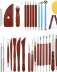 34Pcs Pottery Tools and Clay Scultping Tools Kit, Clay Tools for Sculpting, Pottery Kit for Carving, Ceramic Tools for Pottery Clay, Beginners and Professionals