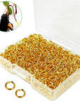 600 Pcs Gold Plated Jump Rings Split Rings Circle Clasp Connecting Rings Jewelry Necklace Bracelet Pendant Choker Charm Loops DIY Craft Earring Making Supplies (6 Mm)
