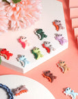 100 Pieces Dinosaur Charms for Jewelry Making, Cute Resin Dinosaur Pendants Charms for Girls Kids Earring Bracelet Necklace DIY Crafting, 10 Colors (Lovely Style)