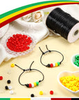 1200 Pcs Plan of Salvation Bracelet Bead Bulk Wordless Faith Bracelet Clear Red Black Green Yellow White Beads with 100 Yards Waxed Cotton Thread Cord Christian Bible Teaching Craft Kits