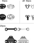 50 Pair Snaps for Sewing 3 Styles Hook and Eye Latch for Clothing Sewing Fixing Tools with Metal Sewing Buttons Fasteners Press Studs for Skirt Dress Bra Sewing DIY Crafting, 2 Colors (50)
