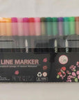 Shimmer Markers Outline Double Line: 24 Colors Glitter Metallic Pen Set Super Squiggles Sparkle Cool Fun Self Sparkly Kid Age 4 8 10 12 Girl Gift Doodle Supplies Art Craft Girl Stocking Stuffer