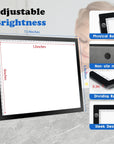 Rechargeable A4 LED Light Tracing Pad, Adjustable Battery Powered Drawing Tablet, Artcraft Portable Light Copy Board for Tattoo Transferring, Diamond Art, Weeding Vinyl